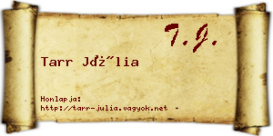 Tarr Júlia névjegykártya